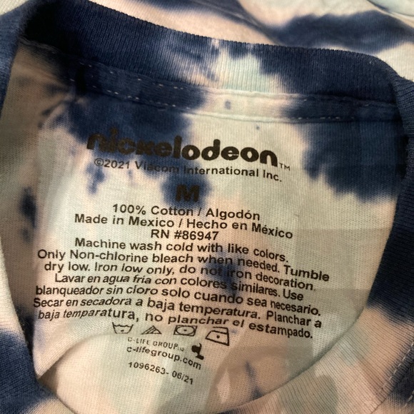 Against All Odds Tie Dye Blue And White Crop Top Rugrats Size Small - Picture 3 of 3